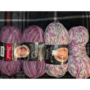 Premier Variegated Yarn Lot Set Of 4 Size 1 Fine Sock Weight